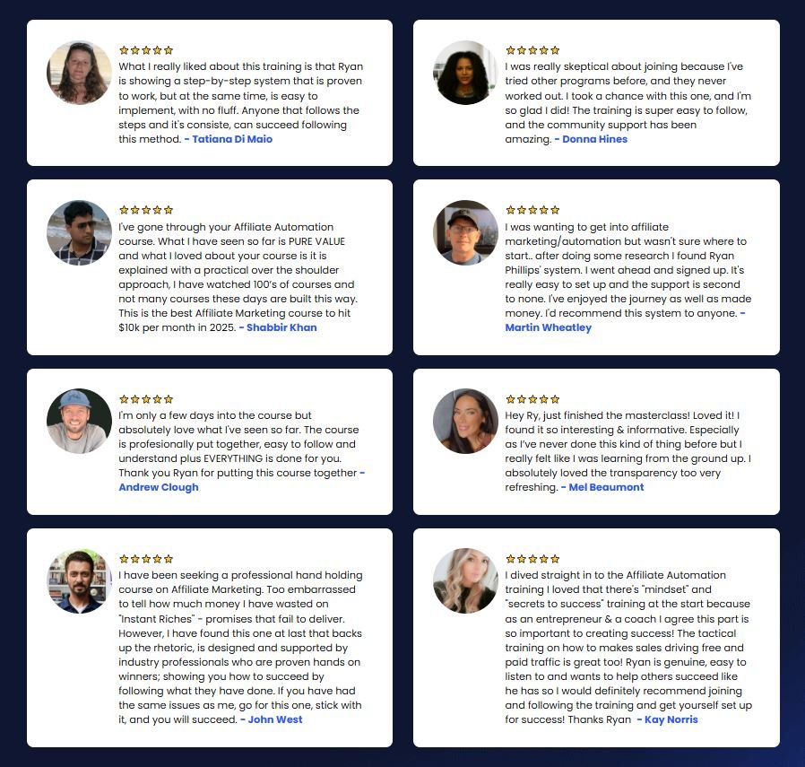 Customer Review of Affiliate Automation System